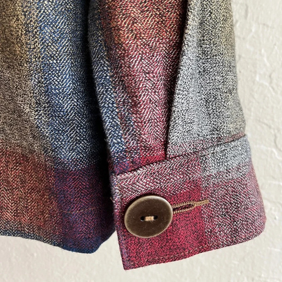 CABI Women's Pearl Embellished Zip Up Collage Plaid Jacket sz S - Picture 7 of 12